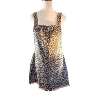 Vestique Womens Denim Button Front Dress Size S in Leopard Print Overall…
